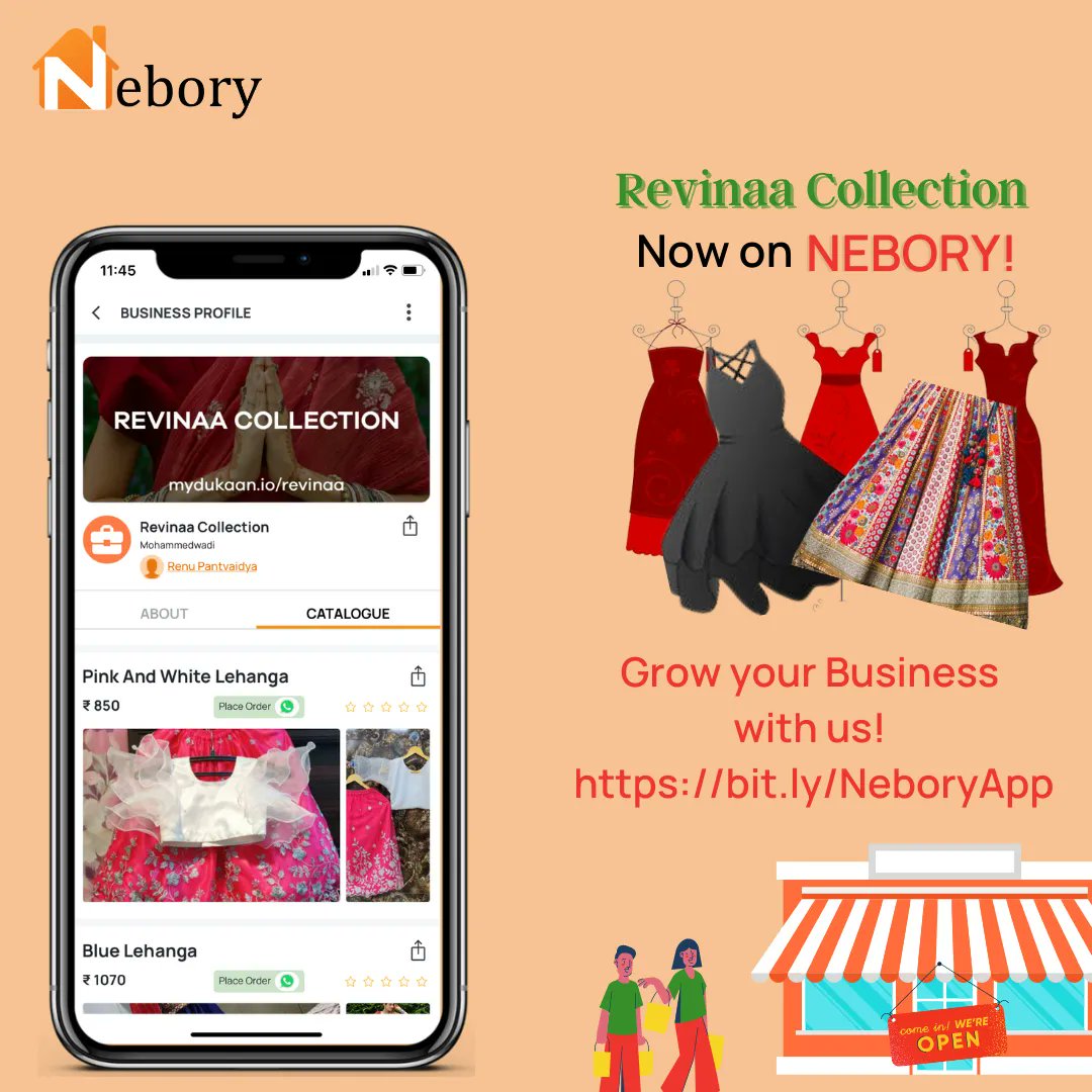NeboryApp's tweet photo. NEBORY provides an excellent opportunity for homepreneurs to feature your products/services on "Nebory Social Market Place" to get more business. Let's welcome aboard "Revinaa Collection" on Nebory - a variety in ready to wear Sarees, Lehengas.

#celebratinghomepreneur https://t.co/Nk9PmNVEAJ