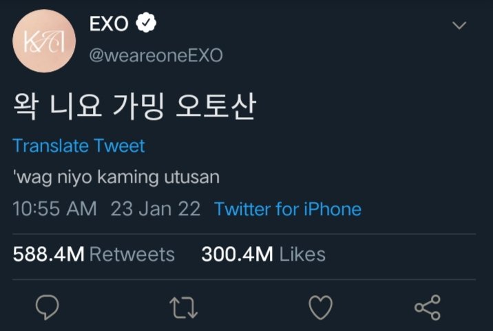 Dorkyungsoo12's tweet photo. them: EXO tell your fans to behave and apologize to us.

WE ARE ONE EXO SARANGHAJA https://t.co/VjNQklgrCa