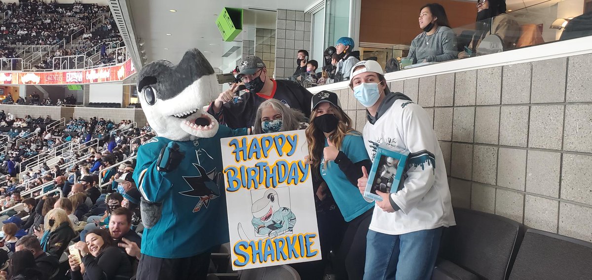 SanJoseSharks's tweet photo. A look at how tonight's @SJSharkie celebration is going 🤩🎉 https://t.co/cdhj2nW7Lf