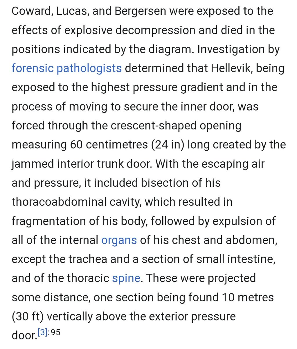 uhf243's tweet photo. @Fifty_ShadesOfD Like, you want him to suffer, or you just want a big mess for someone to clean up? Because what a 9 atmosphere decompression will do to a person is spectacular, but effectively instantaneous. https://t.co/wNtulYrQpa https://t.co/LFgxEtfZwu