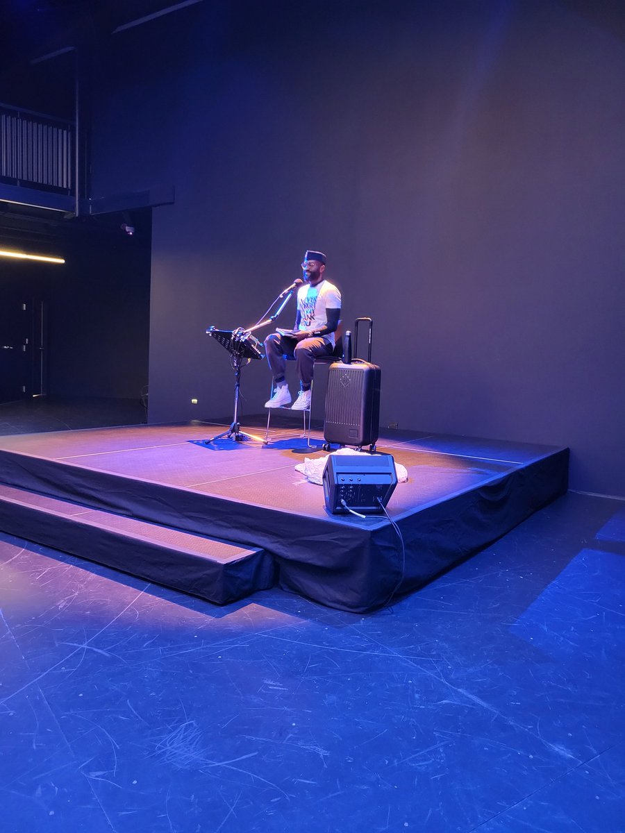 BAMOK's tweet photo. Grateful to have seen @InuaEllams' "An Evening with an Immigrant" tonight at @OKContemporary. #OKCRep will present another performance by Inua at 5 p.m. Sunday, with an ASL interpreter. https://t.co/NI23wJZGKJ
