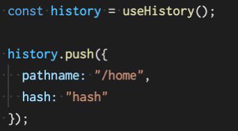 hsgw_dot's tweet image. react-router-domのuseHistoryメソッドを使って、ページ遷移の時にハッシュの値を付与する方法。
#React 
#reactrouterdom