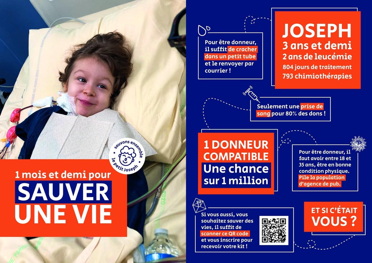 Vous êtes plus de 70 000 sur cette ligne, c'est une chance.

Si vous avez entre 18 et 35 ans, que vous êtes chanceux en bonne santé,  #joseph a besoin de vous. Que ce réseau soit aussi celui du don. 🙏🏻
