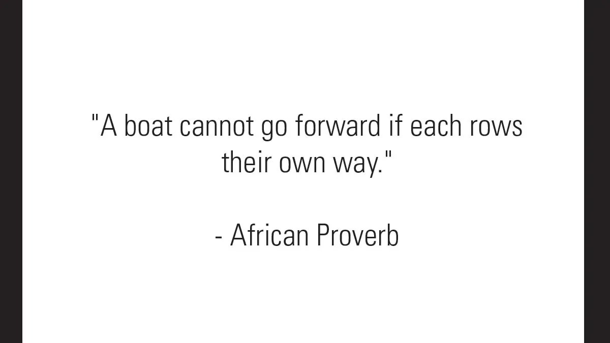 fayaz_king's tweet photo. "A boat cannot go forward if each rows their own way." - African Proverb #ThinkgBIGSundaywithMarsha https://t.co/OsfljETSs3
