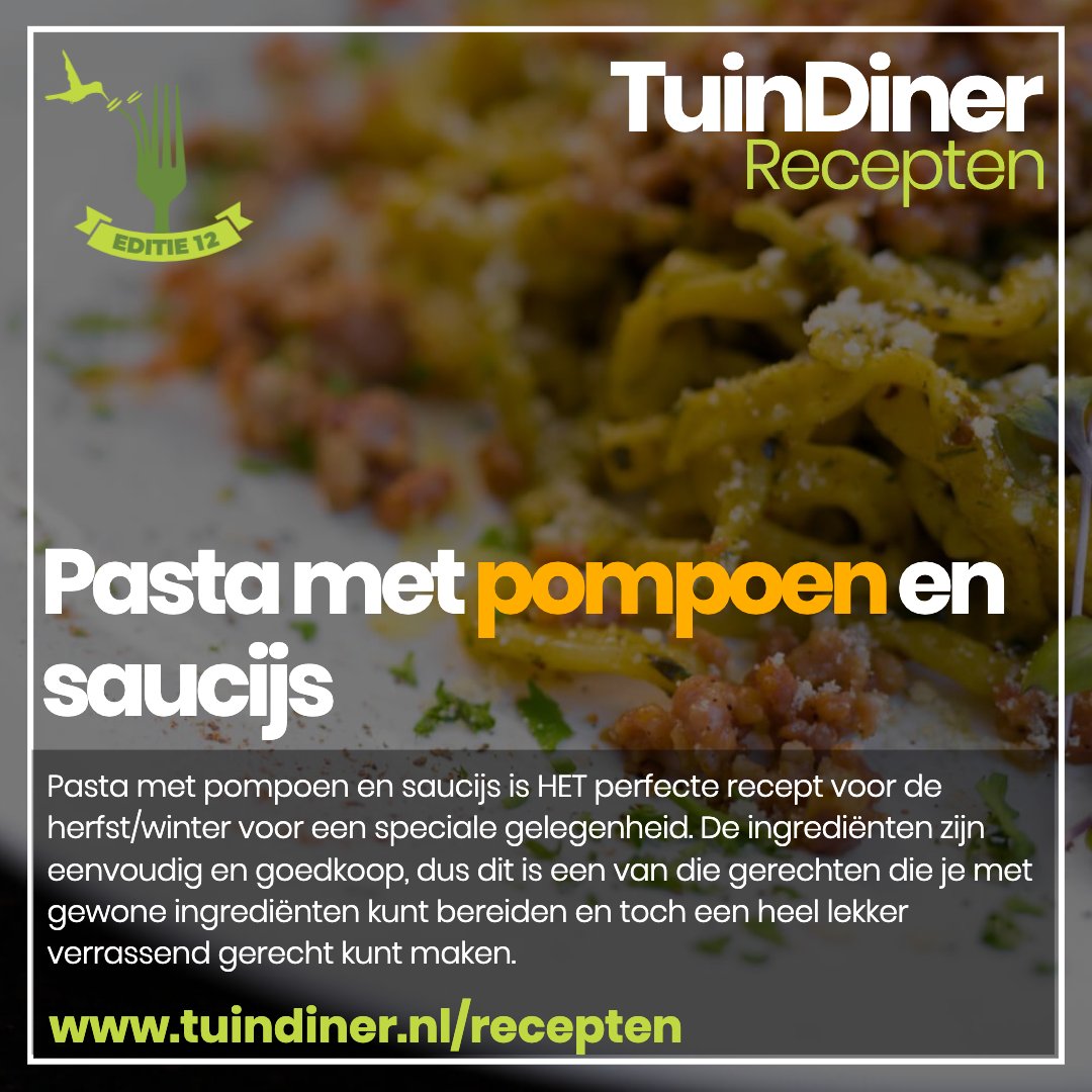 𝗣𝗮𝘀𝘁𝗮 𝗺𝗲𝘁 𝗽𝗼𝗺𝗽𝗼𝗲𝗻 𝗲𝗻 𝘀𝗮𝘂𝗰𝗶𝗷𝘀 is HET perfecte recept voor de herfst/winter voor een speciale gelegenheid. 

Link naar het recept: social.tuindiner.nl/76xq

#instaeats #instachef #foodstagram #instafood #healthyfood #fresh #foodie #recipe #pasta #tuindiner