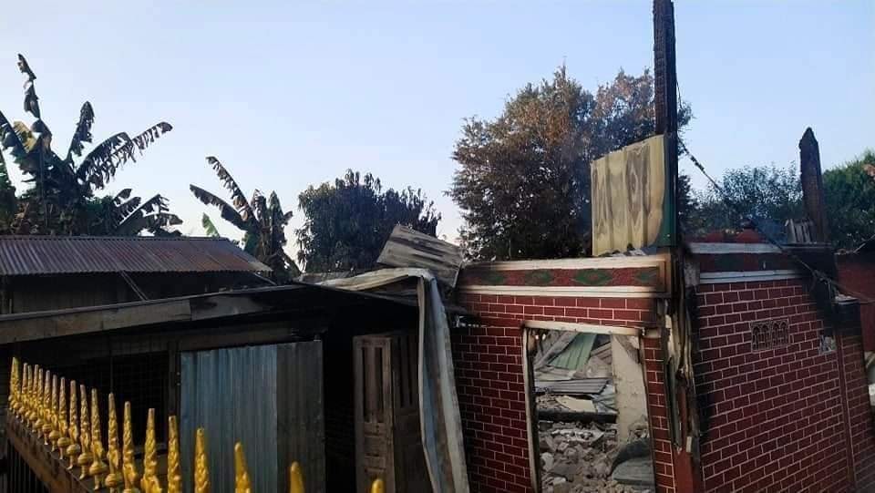 Myanmar military junta has torched and destroyed several houses in the village tract of Pankan village in Loikaw Tsp, Kayah State, 23 Jan 2022. Security situation in Loikaw, Demoso and Hparuso areas remain highly alarming as junta army has ramped up its onslaught in the areas.