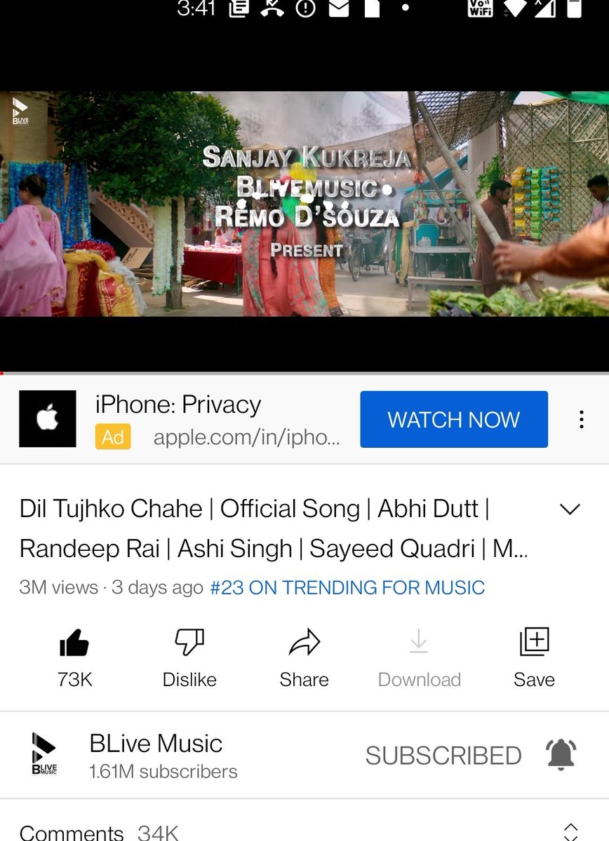 ShamaKh40889519's tweet photo. 3 M Completed 🌺💃💃💃💃
Congratulations 👏👏
#AshDeepMV
#DilTujhkoChahe
@Ashisinghh @irandeeprai @abhiduttblive @mkblivemusic @blivemusic_in https://t.co/uVVLyK2rJk
