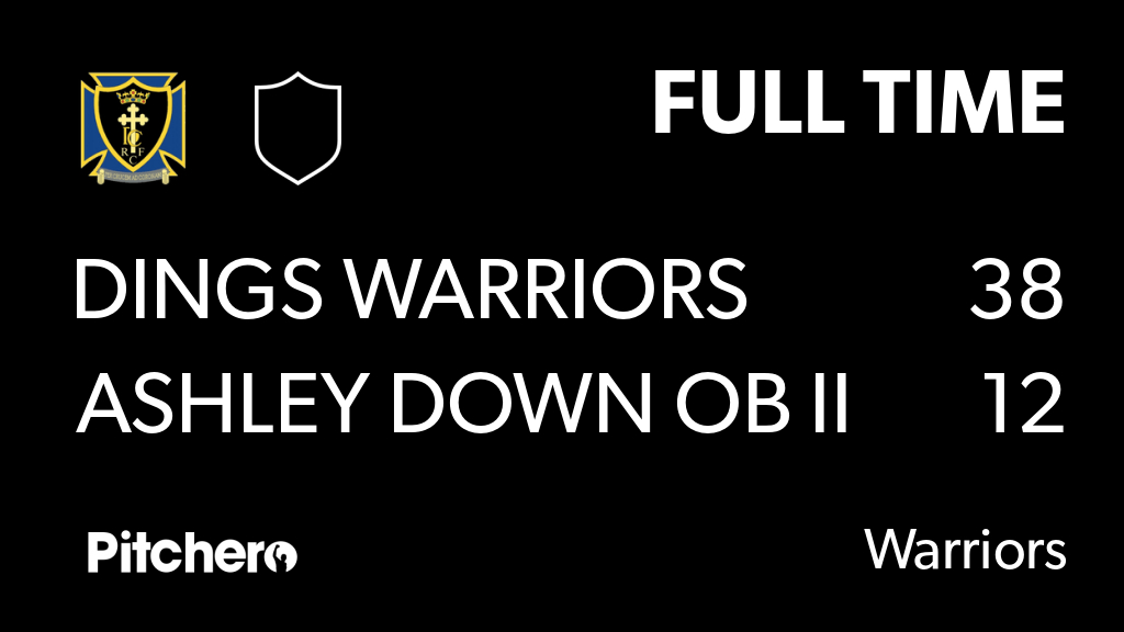 DingsCrusaders's tweet photo. FULL TIME: Dings Warriors 38 - 12 Ashley Down OB II
#DINASH #Pitchero
https://t.co/WP6Rt6Nmsk https://t.co/TY43Ul4iK4