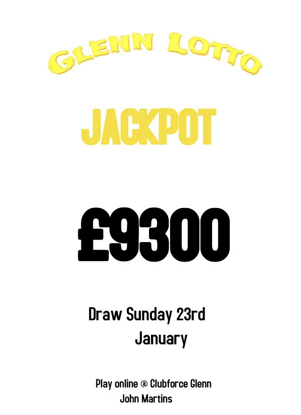 No Lotto Winner last week, so we go again with a Huge Jackpot of £9300 this evening.

Online entry closes at 7.30pm

Get your tickets now using the link below 👇👇👇

play.clubforce.com/play_newa.asp?…