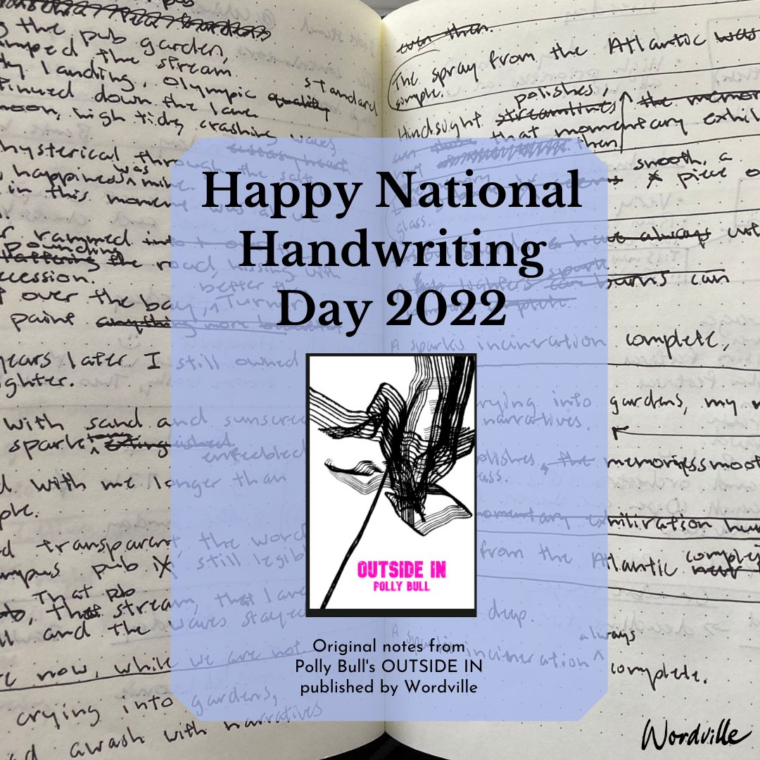 Wordville's tweet photo. From notebook..to screen...to book. Congratulations @pollyebull #NationalHandwritingDay #poetry #poetrybooks #OutsideIn https://t.co/4jADq23Uni