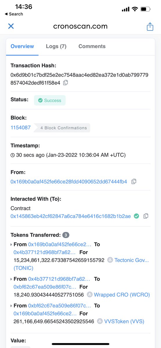 Wyll_BBK's tweet photo. Personal #BuyTheDip program $VVS buy order number 3
#CRO #Cronos #VVSToken https://t.co/otSSL0ny3v