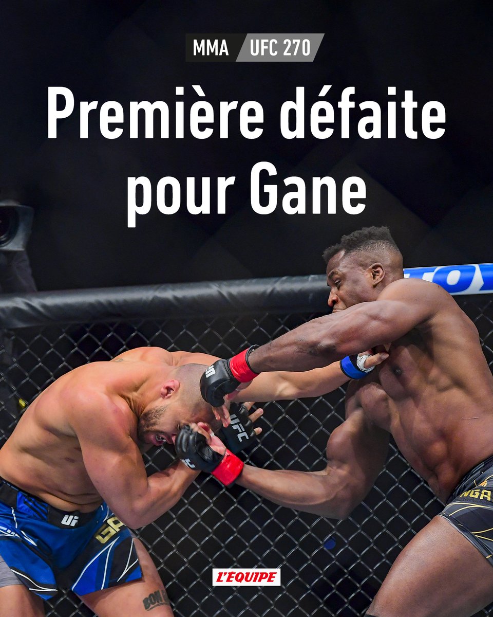 Francis Ngannou conserve sa ceinture de champion du monde et inflige une première défaite à Ciryl Gane : ow.ly/7qwY30s8bNU 

#UFC270