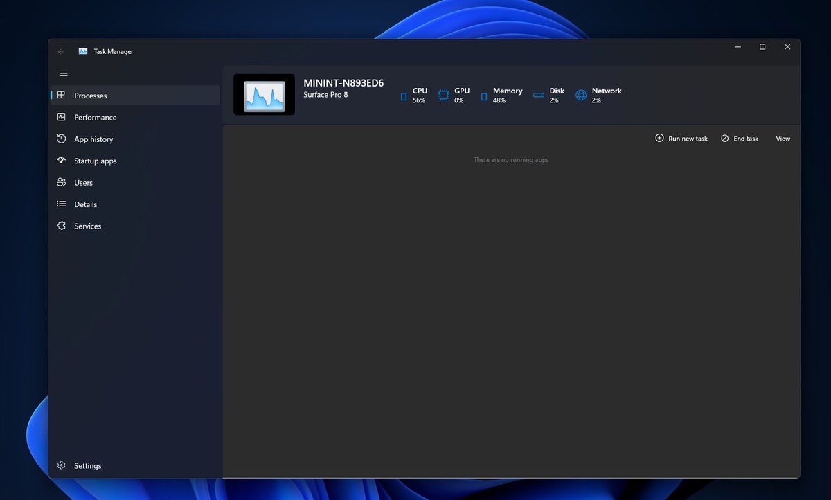 verge's tweet photo. Windows 11 is getting a new Task Manager design https://t.co/DxScgRDULG https://t.co/BDUr4RJHqw