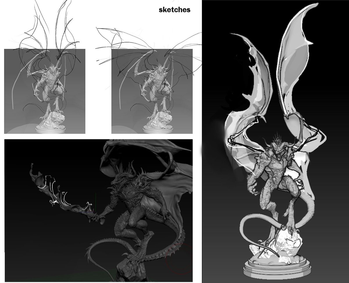 design sketches during sculpting 