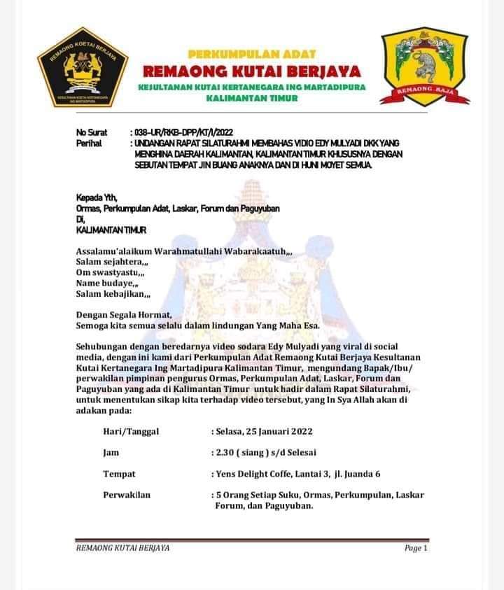 Rumbunisme's tweet photo. Perihal video edy mulyadi, Kami dari Forum Pemuda Dayak belum mengambil sikap secara resmi.
Sejauh ini pembahasan resmi sudah masuk di kesultanan kutai. https://t.co/cW1WR2F4U6