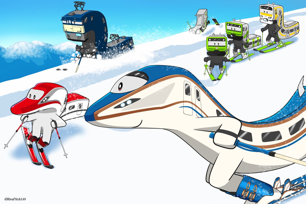 「スキーに挑戦! 」|ピッチーのイラスト