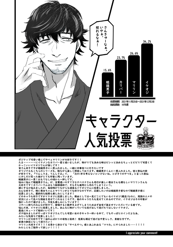 【アンケートご協力願います①】
おっさん審神者シリーズ総集編vol.2の頒布に伴い、部数アンケートを実施いたします。
ページ数:276頁(収録内容は目次参照)
頒布開始日:3月21日/HARUコミックシティ
※アンケートは次のツイートです。vol.1再版アンケもありますのでよろしくお願いいたします。