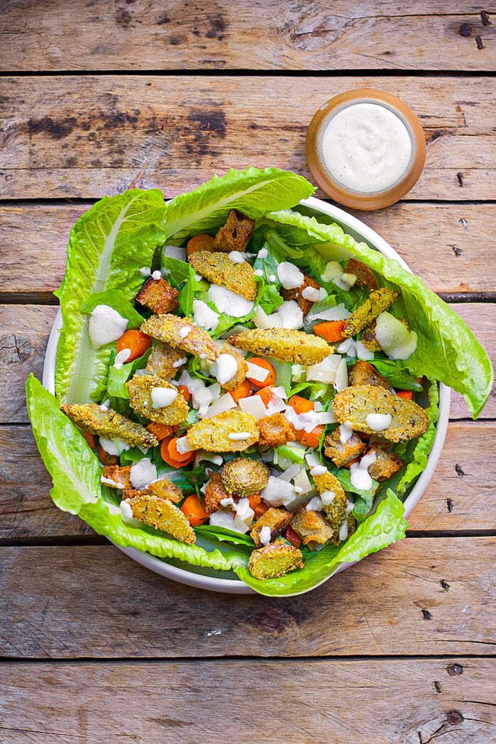 Salade César végétarienne! dansmacuisineamoi.blogspot.com/2022/01/ma-sal…
