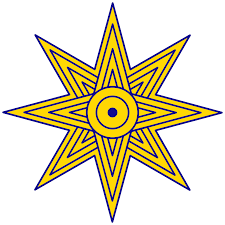 The Star of Ishtar or Star of Inanna is a symbol of the ancient Sumerian goddess Inanna and her East Semitic counterpart Ishtar. The owl, was one of Ishtar's primary symbols. Ishtar is mostly associated with the planet Venus, which is also known as the morning star.