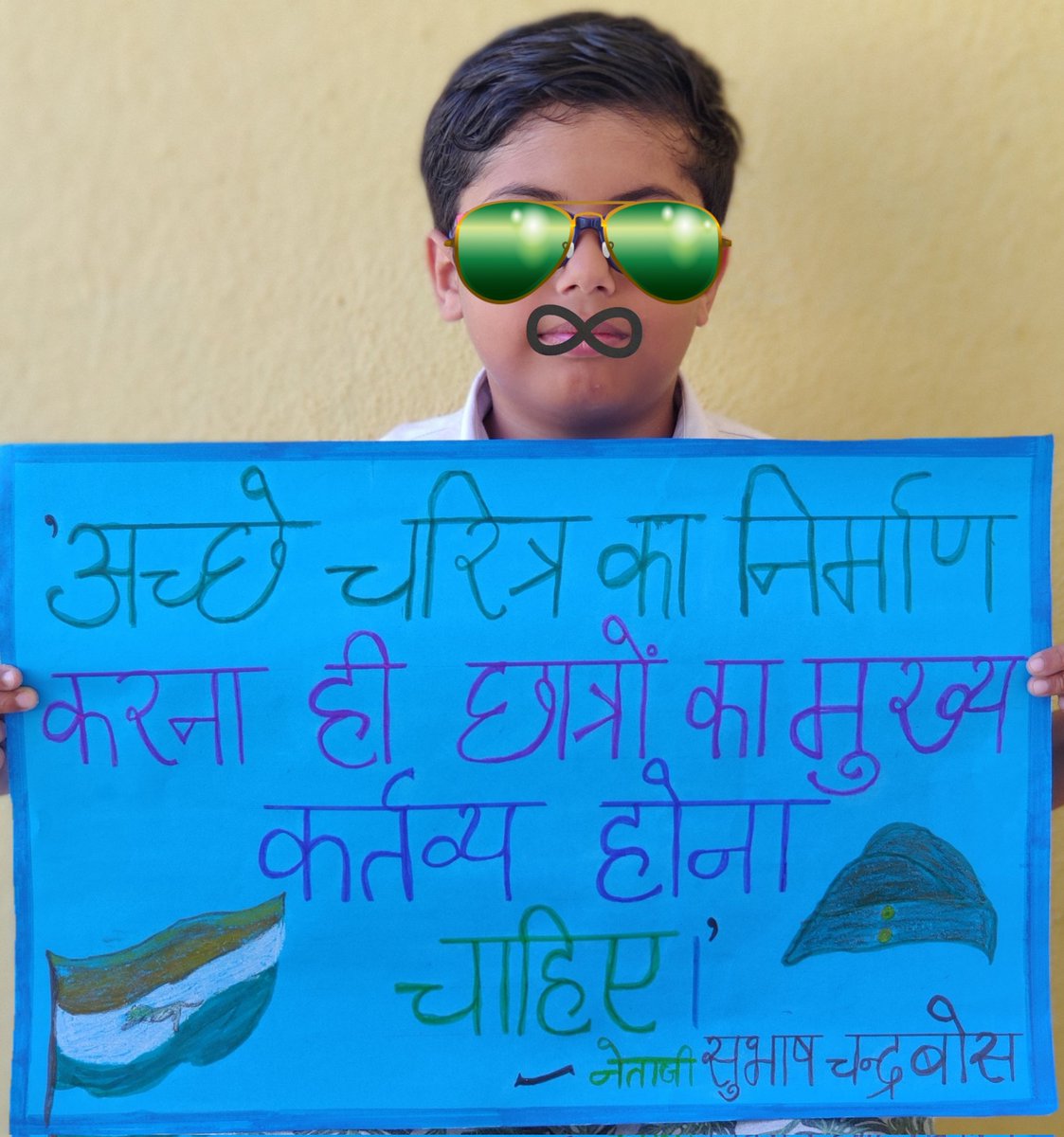 Angleyes83's tweet photo. My kiddo pays tribute to
#नेताजी_सुभाष_चन्द्र_बोस #NetajiSubhashChandraBose 🙏🙏🙏 
शत् शत् नमन  shat shat naman https://t.co/sxOysJewrE
