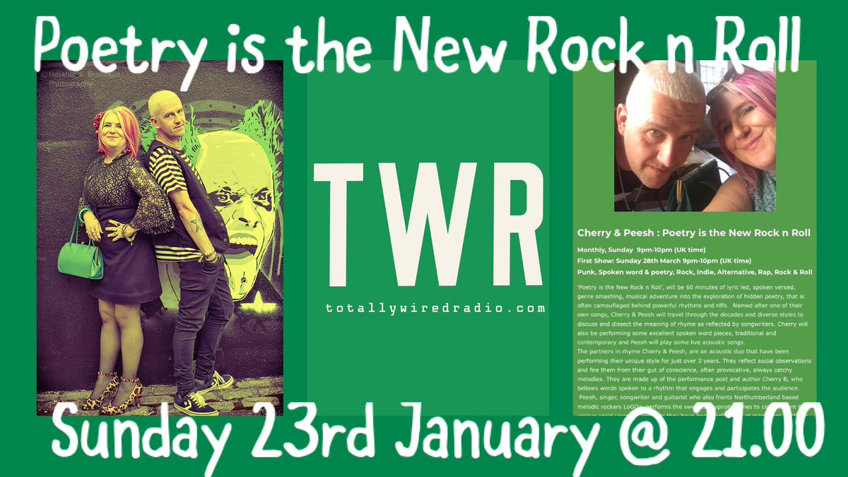 Cherry & Peesh (@cherrypeesh) on Twitter photo Tonight at 21.00 our next show on Totally Wired Radio. Poetry is the New Rock n Roll. With tracks by Ronnie Spector, Inspiral Carpets, Slalom D. ๐๐๐ธ<a href="/PeeshNE63/">Peesh LoGOz</a> <a href="/slalom_d/">Slalom D</a> @RadioWired <a href="/BCherry67/">Cherry B</a> <a href="/eddiepiller/">Eddie Piller</a> <a href="/inspiralsband/">Inspiral Carpets</a> <a href="/RonnieSpectorGS/">Ronnie Spector</a> Tonight at 21.00 our next show on Totally Wired Radio. Poetry is the New Rock n Roll. With tracks by Ronnie Spector, Inspiral Carpets, Slalom D. ๐๐๐ธ<a href="/PeeshNE63/">Peesh LoGOz</a> <a href="/slalom_d/">Slalom D</a> @RadioWired <a href="/BCherry67/">Cherry B</a> <a href="/eddiepiller/">Eddie Piller</a> <a href="/inspiralsband/">Inspiral Carpets</a> <a href="/RonnieSpectorGS/">Ronnie Spector</a>