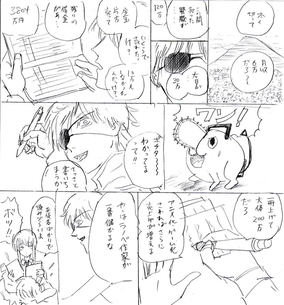 ラノベが儲かるという噂なので。
作中の数字はすべてフィクションです。
#チェンソーマン 