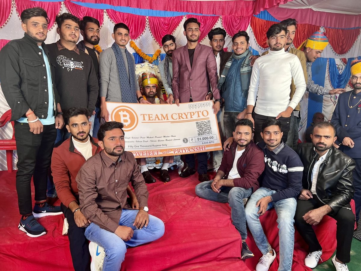 imHukam's tweet photo. Special wedding gift from TEAM CRYPTO 🎁🎁
51,000/- INR worth of $BTC (0.015 BTC)
#BITCOIN #TeamCrypto https://t.co/lfrXx41Vsl