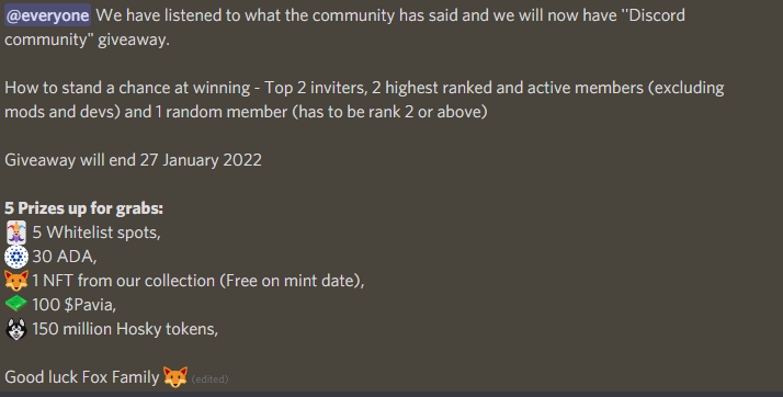FoxHuntNFT (@FoxHuntNFT) on Twitter photo 2022-01-23 09:07:37 Fox Family, You asked and now we shall deliver - check out the giveaway on our discord now!!🦊🚨🚀 discord.gg/9QT9wsvUeC #CNFTgiveaway #NFTGiveaways #NFT #CNFTs #CNFTCommunity #CNFTdrop, #NFTGiveway #CNFTGiveaways #FoxHuntNFT Fox Family, You asked and now we shall deliver - check out the giveaway on our discord now!!🦊🚨🚀 discord.gg/9QT9wsvUeC #CNFTgiveaway #NFTGiveaways #NFT #CNFTs #CNFTCommunity #CNFTdrop, #NFTGiveway #CNFTGiveaways #FoxHuntNFT