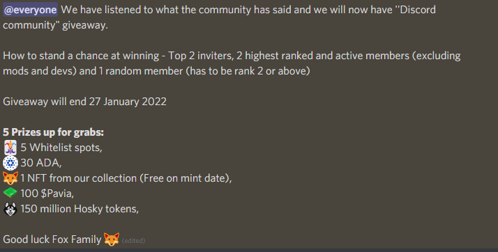 Fox Family, You asked and now we shall deliver - check out the giveaway on our discord now!!🦊🚨🚀 discord.gg/9QT9wsvUeC #CNFTgiveaway #NFTGiveaways #NFT #CNFTs #CNFTCommunity #CNFTdrop, #NFTGiveway #CNFTGiveaways #FoxHuntNFT