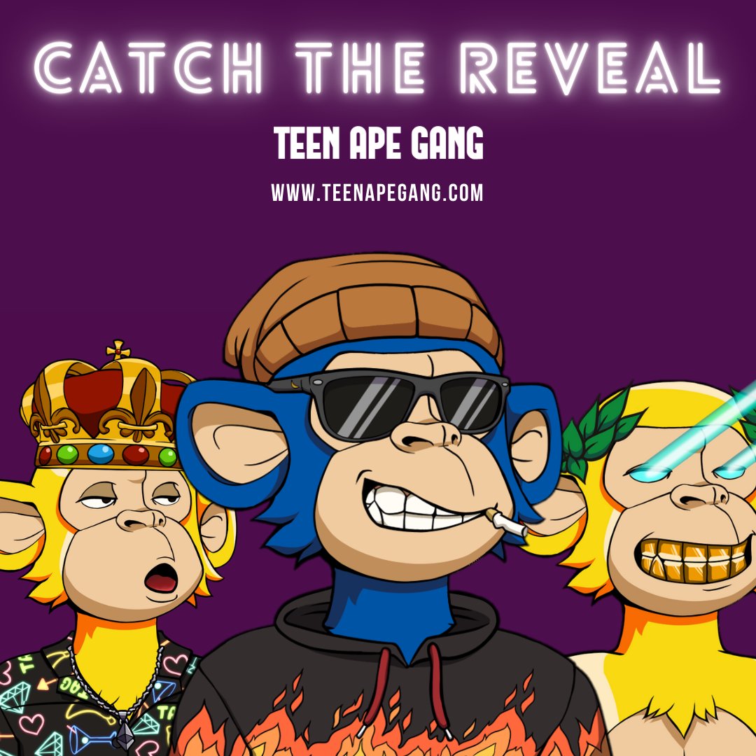 LordWinty's tweet photo. Get your @TeenApeGang early! 🚀🚀🚀
Reveal tomorrow 24th!
https://t.co/IN3e9TOrcn
#TAGPOWER #TAGNFT #TAGMOON #NFTs #NFTCommunity #NFTCollection #NFT https://t.co/iparEJRFhe https://t.co/bWyo4VFwyn