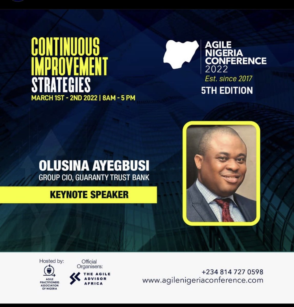 Get your tickets today at agilenigeriaconference.com