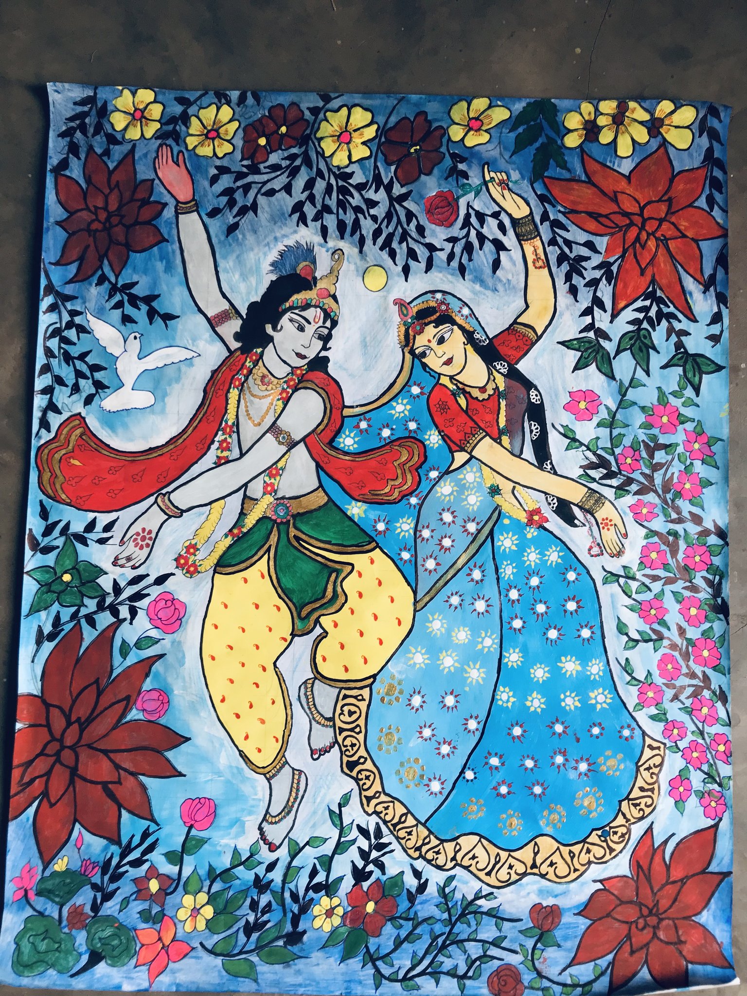 Beautiful Painting Indian God Krishna Stock Vector (Royalty Free)  2304882941 | Shutterstock