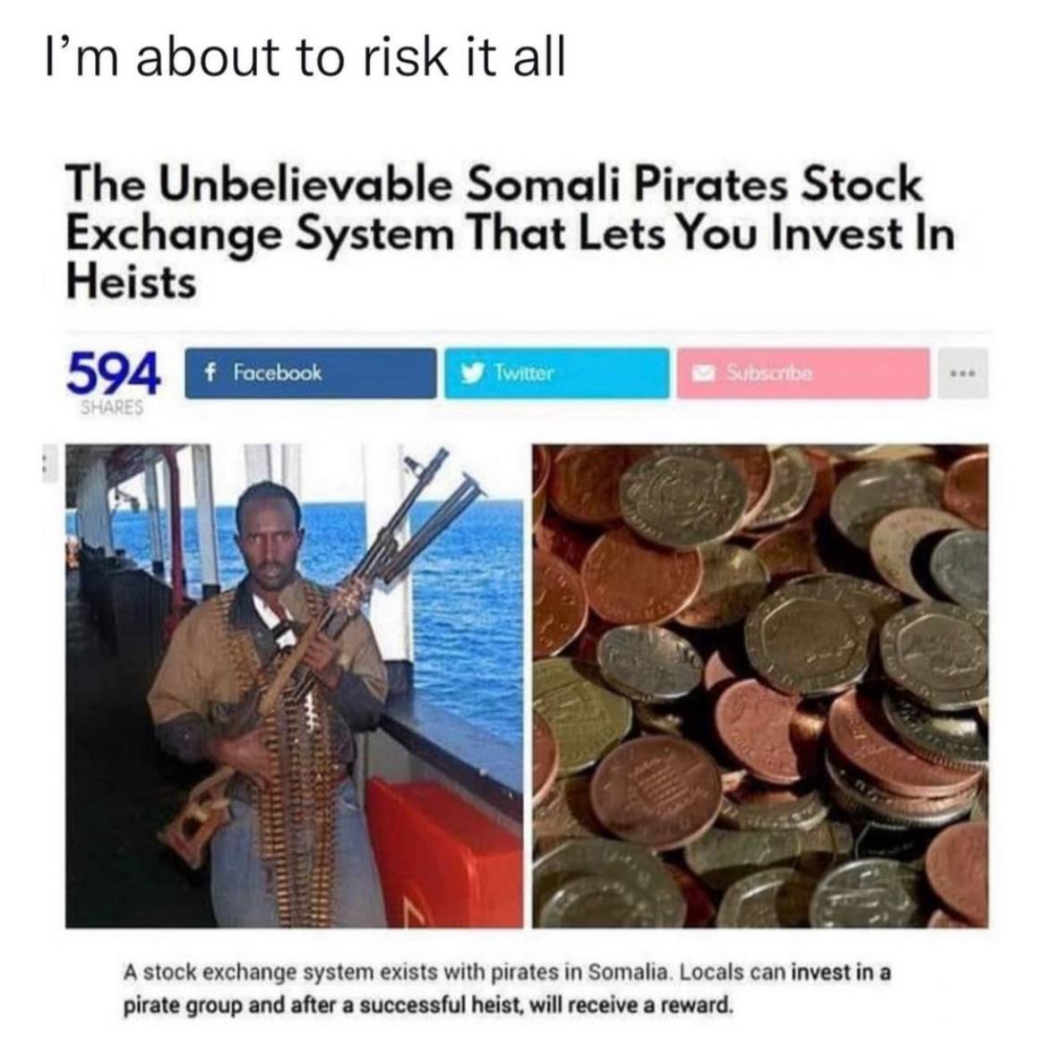 Time to diversify. 🤣🤣