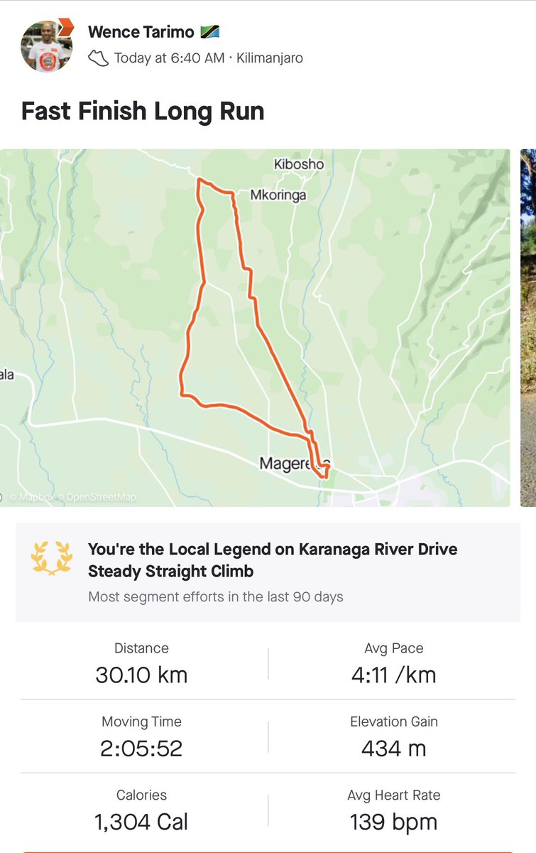 wences_tarimo42's tweet photo. Progressive long run done💪….it's the little wins that count😆
#marathontraining #fastfinish #wences42ta #sub3marathonpace https://t.co/W1xHS0GYms