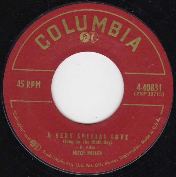 1958 Debbie Reynolds - A Very Special Love youtu.be/66IZgcSQEwM 
58年最高位20位デビーレイノルズ「ベリースペシャルラヴ」ロバートアレン作品。ミッチミラーのカバー。

youtu.be/aRbziTOn7Gk
Mitch Miller  A Verly Special Love
57年ミッチミラー「ベリースペシャルラヴ」