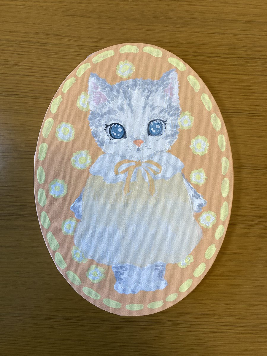 WinesapArts's tweet photo. Thanks for over 10.5K followers! Here's another cute cat painting (acrylic on canvas) by Nyako-san. Hope you like it! https://t.co/BpSt6V7ACZ