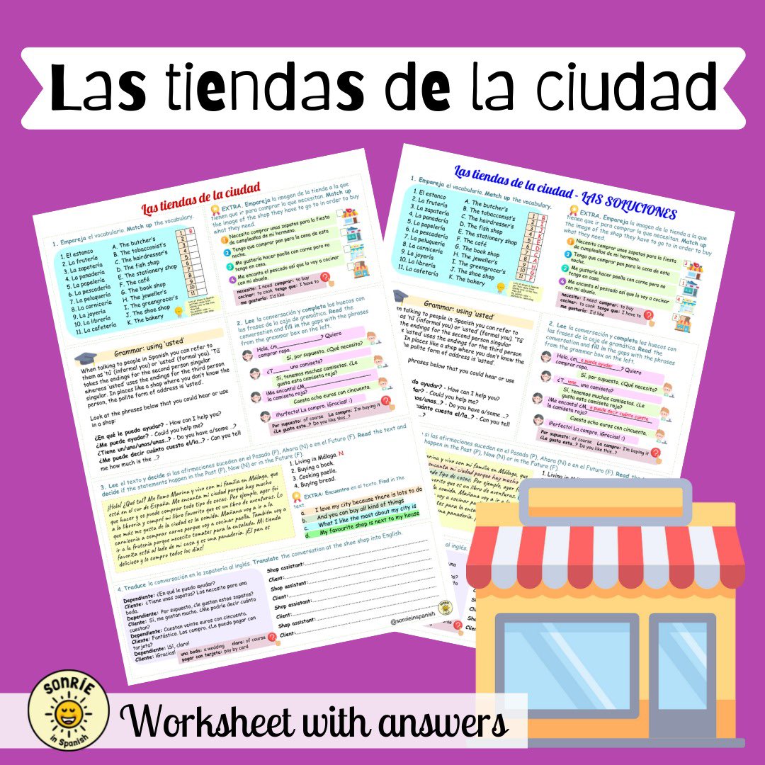 sonrieinspanish on twitter two new worksheets with answers to work on the topic of ciudades following viva gcse s puntos de partida from module 5 follow the for the second one mfltwitterati https t co agtnshsb8q