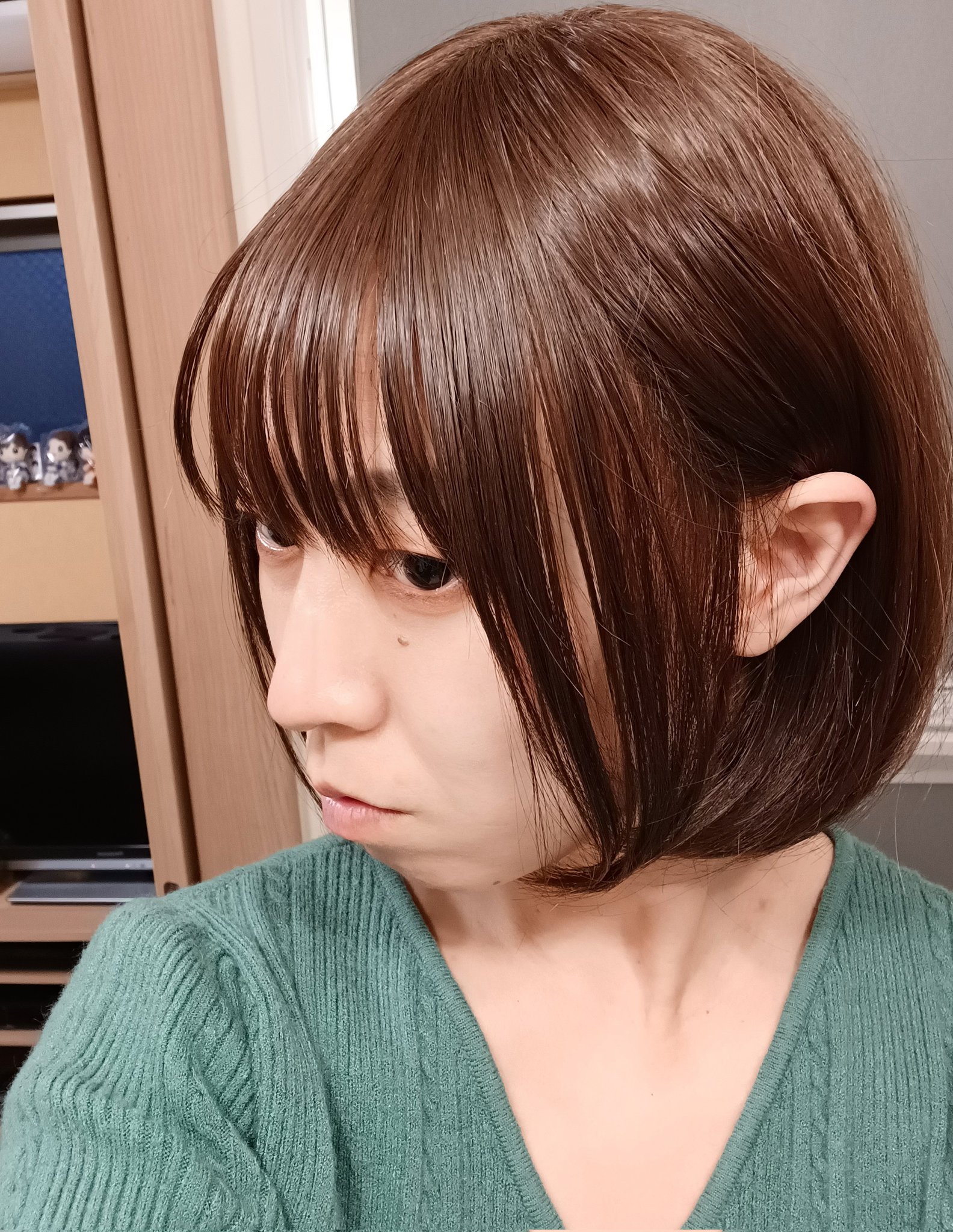 リネアストリア　天使のレースフロントボブ美容師コラボカット　チョコブラウン 天使のレースフロントボブ フルウィッグ ミディアム｜リネアストリア