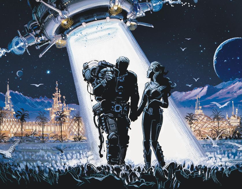 LloydChery22's tweet photo. Immense dessinateur, co-créateur de la série mythique de space opéra  #Valerian et #Laureline, Jean-Claude Mézieres a rejoint le cosmos hier en passant par Cassiopée. Il a inspiré Star Wars et le Cinquième  Élément. Cette magnifique affiche était pour @LesUtopiales. https://t.co/vwwXn2w7NA