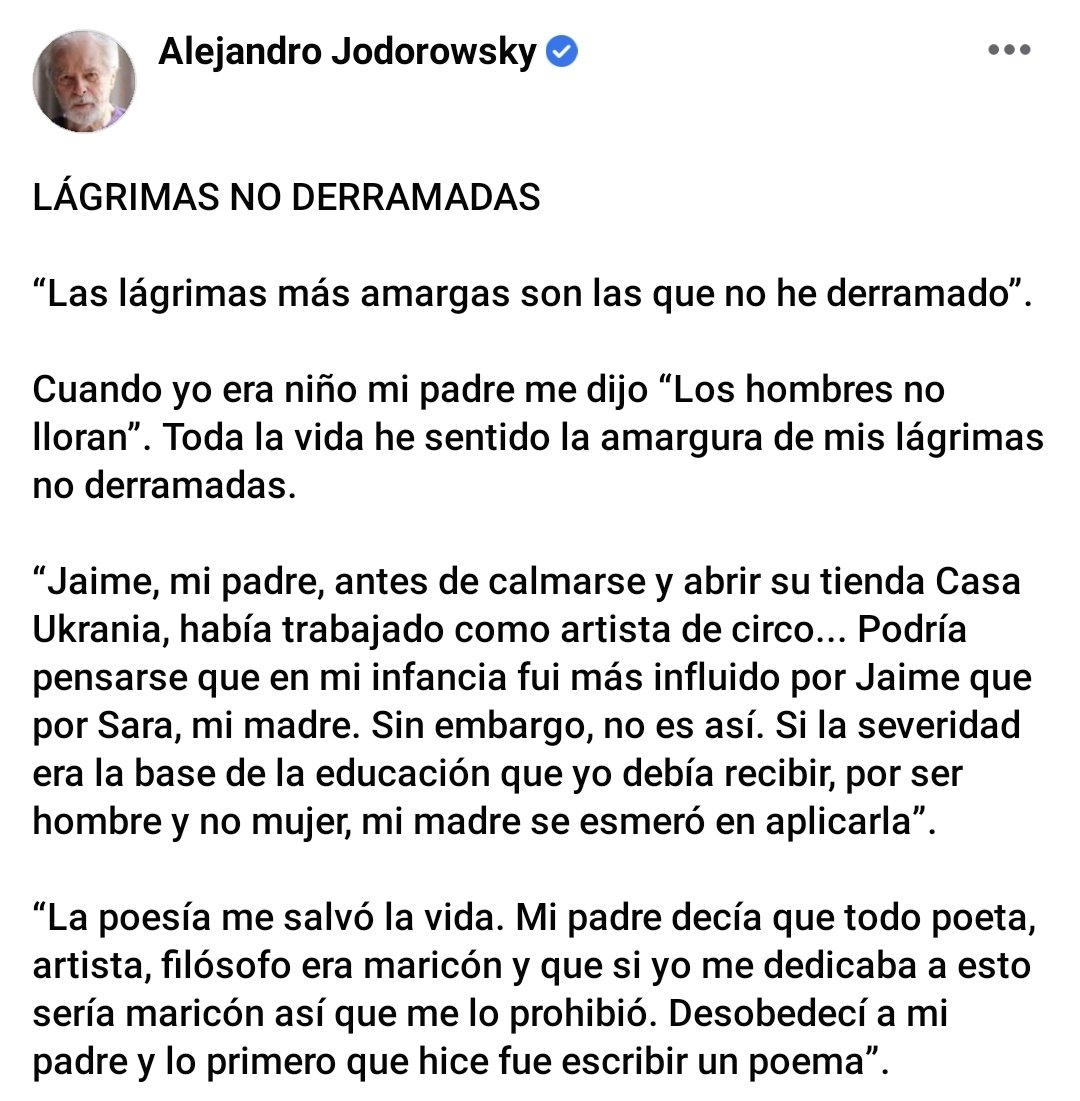 alejodorowsky's tweet photo. LÁGRIMAS NO DERRAMADAS https://t.co/JdoFn0ZDpo