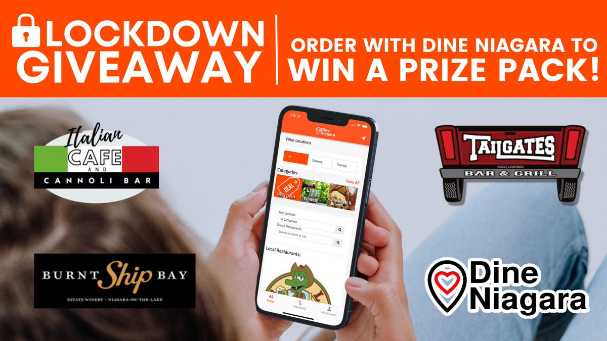 dine_niagara's tweet photo. **LAST DAY** Every order over $25 on Dine Niagara gets an automatic entry to win an amazing Gift Pack worth $185 from Italian Cafe, Tailgates Welland, @BurntShipBay and @dine_niagara! Learn more at https://t.co/KcK4X3NxT1 
#supportlocal #giveaway #contest #niagara https://t.co/Rih33jesJ2