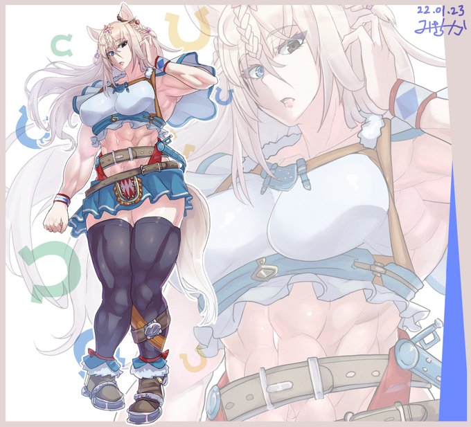 #ばんえいウマ娘 のタグが良すぎたので描いてみました モデルはありますがわかりやすいと思います
ばんえいウマ娘界では2mは小柄とされる(という設定だといいな)(デカ女)
しヴにちょっと高画質版や立ち絵オンリーがあります→ https://t.co/d3E3wFTXJJ 