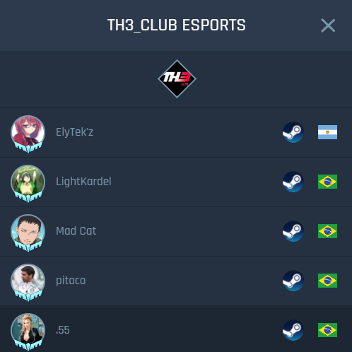 th3_clubgg's tweet photo. Hoje vamos testar algumas alterações na lineup, com adição dos players LightKardel, 55 e Elytek'z #GoTH3 https://t.co/0gZKNCCw0x