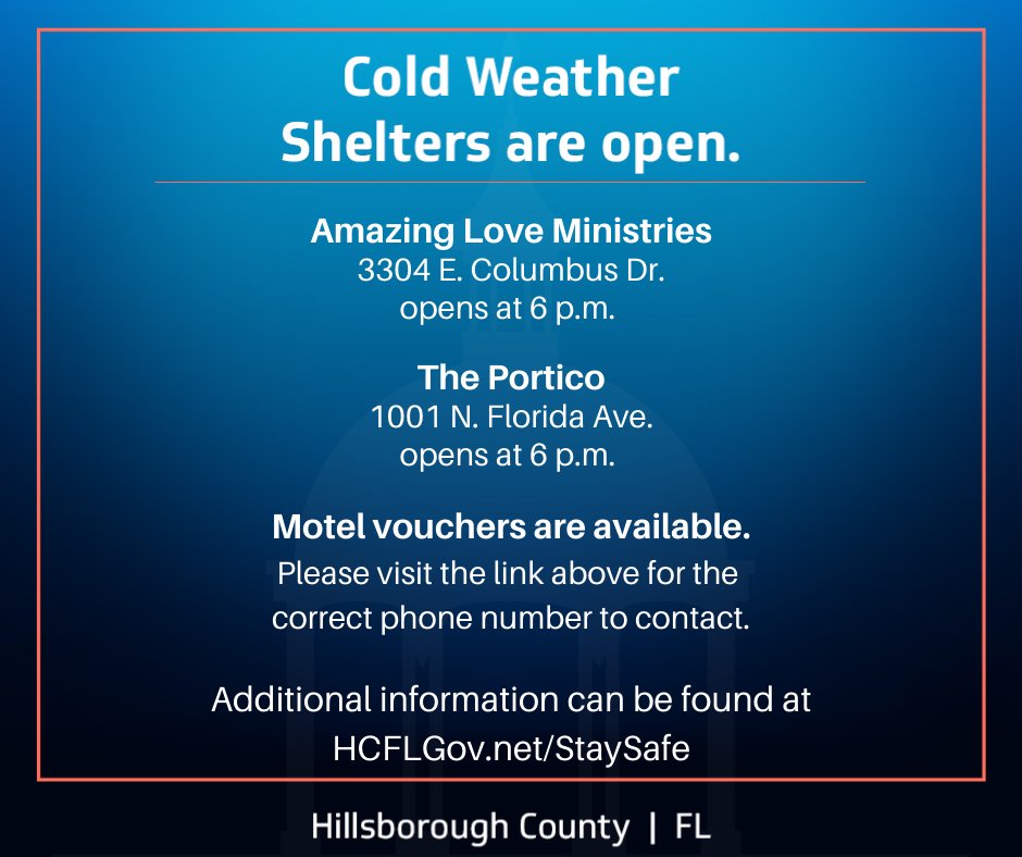 ❄️Cold weather shelters are open tonight❄️ We have a limited number of single night motel vouchers available. Details at link below: 