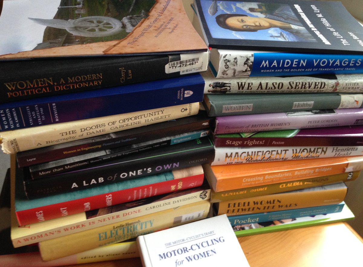 WESCentenary's tweet photo. A selection of #history #books from the #WomenInEngineering #WomenInHistoryShouldntBeAMystery #bookself for #LibraryShelfieDay #WomenInSTEM #WomenInHistory #Herstory #historybooks #ItHasPockets #BookBudgetAlert 🤓💃🏻📚 https://t.co/aAj46eJxLm