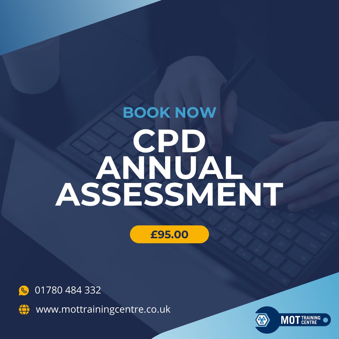 MOT Training Centre (@mottrainingcent) on Twitter photo DON'T MISS THE CPD ANNUAL ASSESSMENT DEADLINE! ๐
** We have some spaces left on our Friday courses. Saturdays also available. Please contact us for more information **
Contact Us:
Website mottrainingcentre.co.uk
Call 01780 448332
Email bookings@mottrainingcentre.co.uk DON'T MISS THE CPD ANNUAL ASSESSMENT DEADLINE! ๐
** We have some spaces left on our Friday courses. Saturdays also available. Please contact us for more information **
Contact Us:
Website mottrainingcentre.co.uk
Call 01780 448332
Email bookings@mottrainingcentre.co.uk
