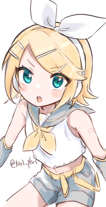 これはらくがき 最近絵が描けていないのでおこ😡なリンちゃん 