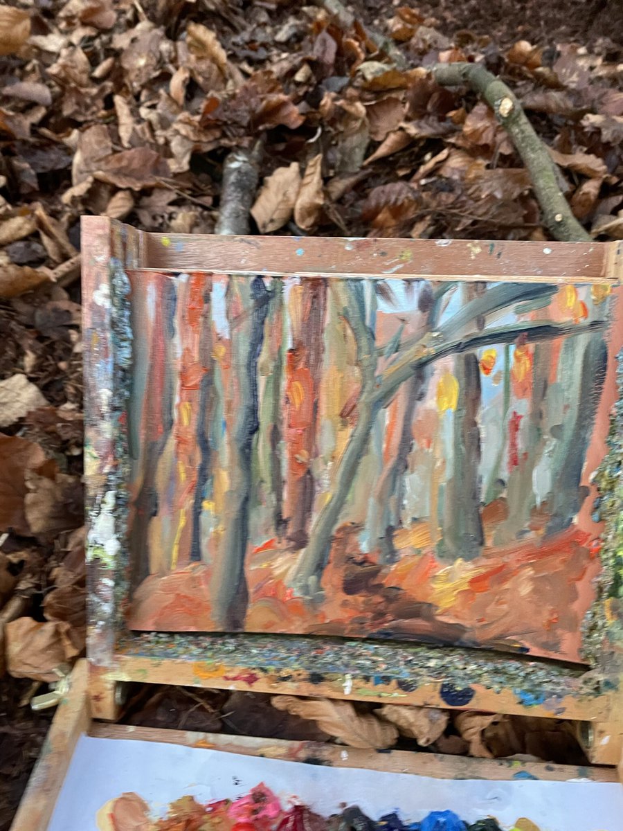 julsart's tweet photo. Finings wood #painting #oilpaintedsketch #chilternhills #beechwoods #pleinairpainting #sketchingthetrees https://t.co/UDt798jN2M