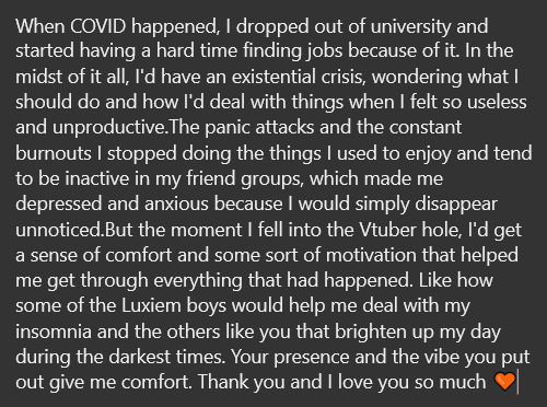sirimerii's tweet photo. Hihi Mysta honey~!
Since Twitter said no to long paragraphs, I just put what I wanted to say in notes 💀 Thank you for doing this for the Mystakes! I hope the other Mystakes get the comfort and/or advice they need from this. We appreciate it.🧡 
#MystaComfy https://t.co/J8WzUzFN6G