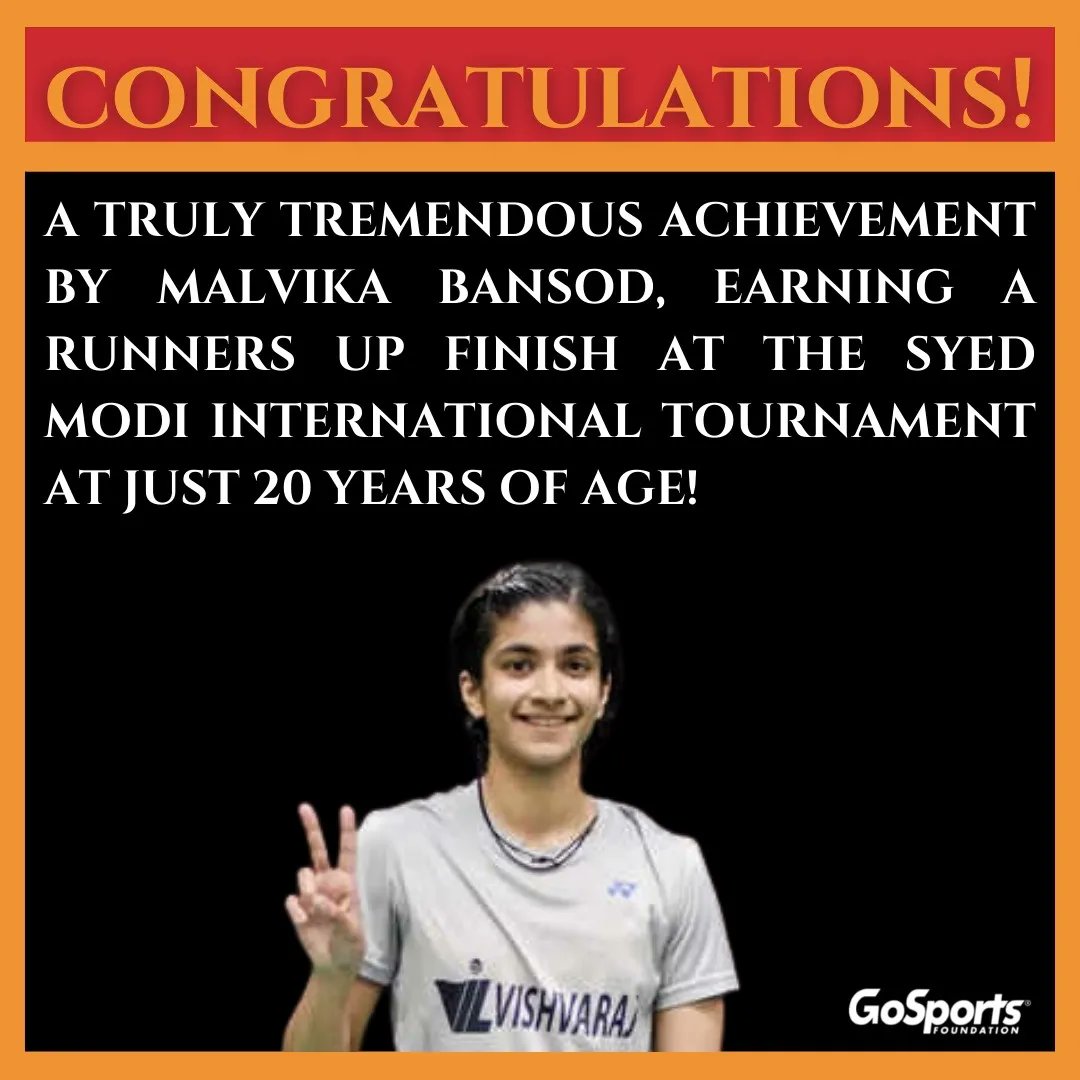GoSportsVoices's tweet photo. A truly remarkable achievement by Malvika Bansod! ๐๐ฝโจ
Click on the link below to learn more about her enthralling journey thus far! โญ
https://t.co/MJxZVdZSBS
#Badminton #changingthescript #sportingchampion #syedmodiinternational https://t.co/VDtmfNHGLg
